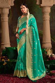 Picture of  Royal Pure Crepe Dola Silk Designer Saree for Engagement, Reception, and Parties