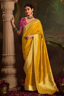 Picture of  Mesmerizing Pure Crepe Dola Silk Designer Saree for Haldi, Reception, and Parties