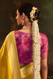 Picture of  Mesmerizing Pure Crepe Dola Silk Designer Saree for Haldi, Reception, and Parties