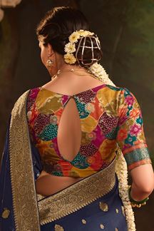 Picture of  Flamboyant Pure Crepe Dola Silk Designer Saree for Engagement, Reception, and Parties