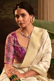 Picture of  Amazing Pure Crepe Dola Silk Designer Saree for Engagement, Reception, and Parties