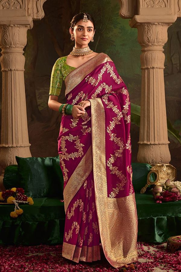 Picture of  Enticing Pure Crepe Dola Silk Designer Saree for Engagement, Reception, and Parties