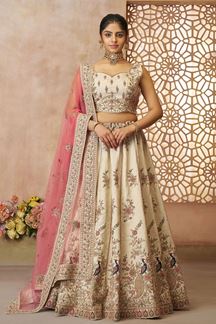 Picture of Captivating White Designer Indo-Western Lehenga Choli for Engagement, Reception, and Pre-Wedding Shoot