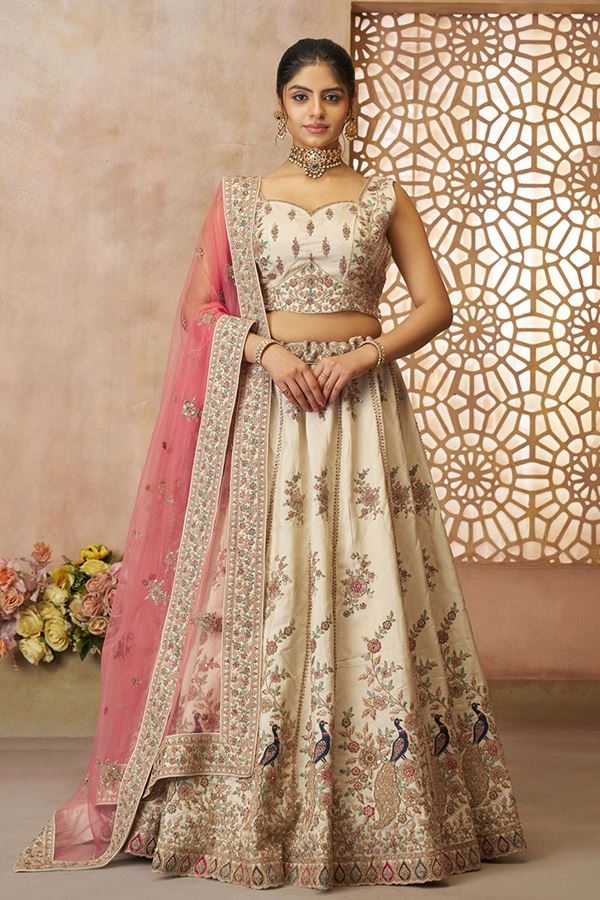 Picture of Captivating White Designer Indo-Western Lehenga Choli for Engagement, Reception, and Pre-Wedding Shoot