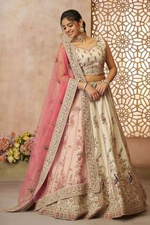 Picture of Captivating White Designer Indo-Western Lehenga Choli for Engagement, Reception, and Pre-Wedding Shoot