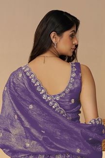 Picture of Smashing Purple Designer Indo-Western Lehenga Choli for Engagement, Reception, and Wedding