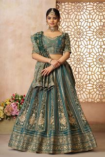 Picture of Lovely Green Designer Bridal Lehenga Choli for Wedding, Reception, and Mehendi