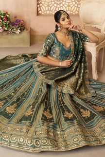 Picture of Lovely Green Designer Bridal Lehenga Choli for Wedding, Reception, and Mehendi