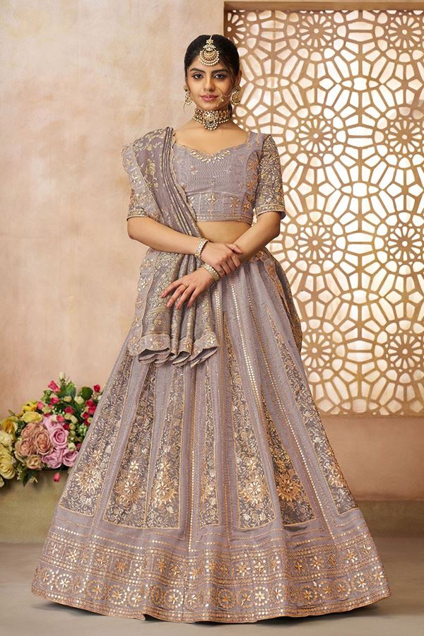 Picture of Marvelous Onion Designer Bridal Lehenga Choli for Engagement, Wedding, and Reception