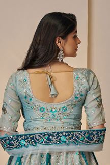 Picture of Beautiful Sky Blue Designer Bridal Lehenga Choli for Engagement, Reception, and Sangeet