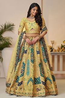 Picture of Exquisite Yellow Designer Bridal Lehenga Choli for Haldi, Reception, and Sangeet