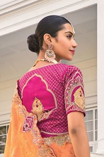 Picture of Appealing Crepe Jacquard Designer Saree for Engagement, Reception, and Pre-Wedding Shoot