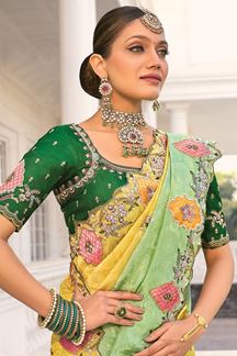 Picture of Divine Crepe Jacquard Designer Saree for Haldi, Reception, and Festivals
