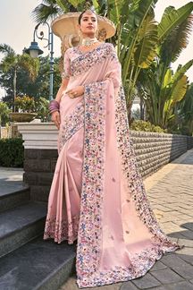 Picture of Astounding Banarasi Silk Designer Saree for Engagement, Reception, and Sangeet