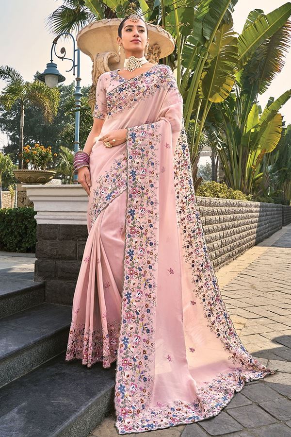 Picture of Astounding Banarasi Silk Designer Saree for Engagement, Reception, and Sangeet
