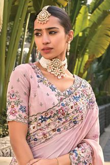 Picture of Astounding Banarasi Silk Designer Saree for Engagement, Reception, and Sangeet