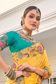 Picture of Heavenly Crepe Designer Saree for Haldi, Festivals, and Sangeet