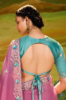 Picture of Royal Organza Designer Saree for Festivals, Sangeet, and Parties