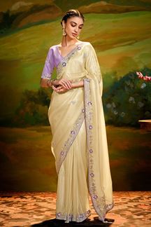 Picture of Ethnic Organza Designer Saree for Festivals, Sangeet, and Parties