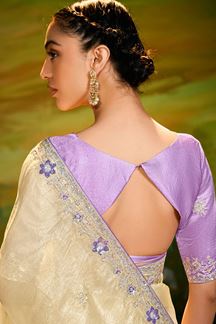 Picture of Ethnic Organza Designer Saree for Festivals, Sangeet, and Parties