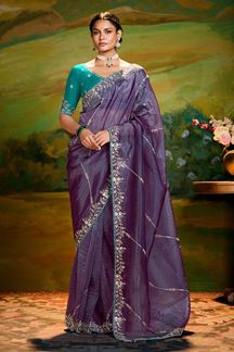 Picture of Captivating Organza Designer Saree for Festivals, Sangeet, and Parties