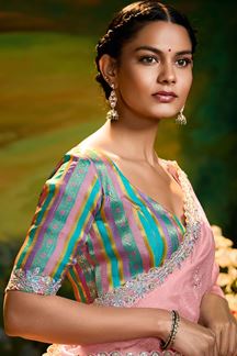 Picture of Beautiful Organza Designer Saree for Festivals, Sangeet, and Parties