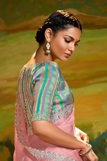 Picture of Beautiful Organza Designer Saree for Festivals, Sangeet, and Parties