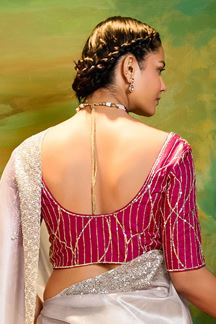 Picture of Artistic Organza Designer Saree for Festivals, Sangeet, and Parties
