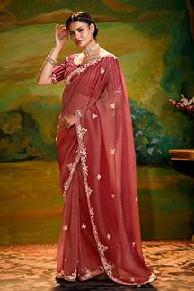 Picture of Heavenly Organza Designer Saree for Reception, Sangeet, and Parties