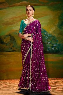 Picture of Astounding Organza Designer Saree for Reception, Sangeet, and Parties
