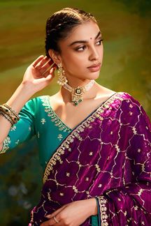 Picture of Astounding Organza Designer Saree for Reception, Sangeet, and Parties