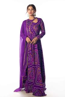 Picture of Divine Violet Georgette Designer Anarkali Suit for Festivals, Sangeet, and Parties