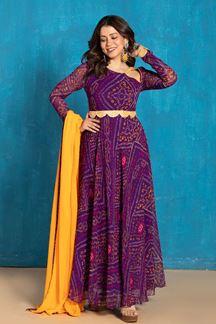 Picture of Astounding Purple Georgette Designer Anarkali Suit for Festivals, Sangeet, and Parties