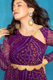 Picture of Astounding Purple Georgette Designer Anarkali Suit for Festivals, Sangeet, and Parties