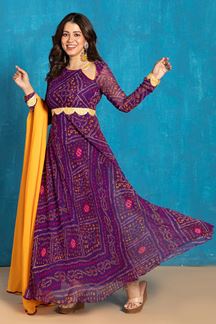 Picture of Astounding Purple Georgette Designer Anarkali Suit for Festivals, Sangeet, and Parties