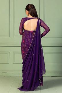 Picture of Magnificent Purple Georgette Designer Anarkali Suit for Sangeet, Parties, and Festivals