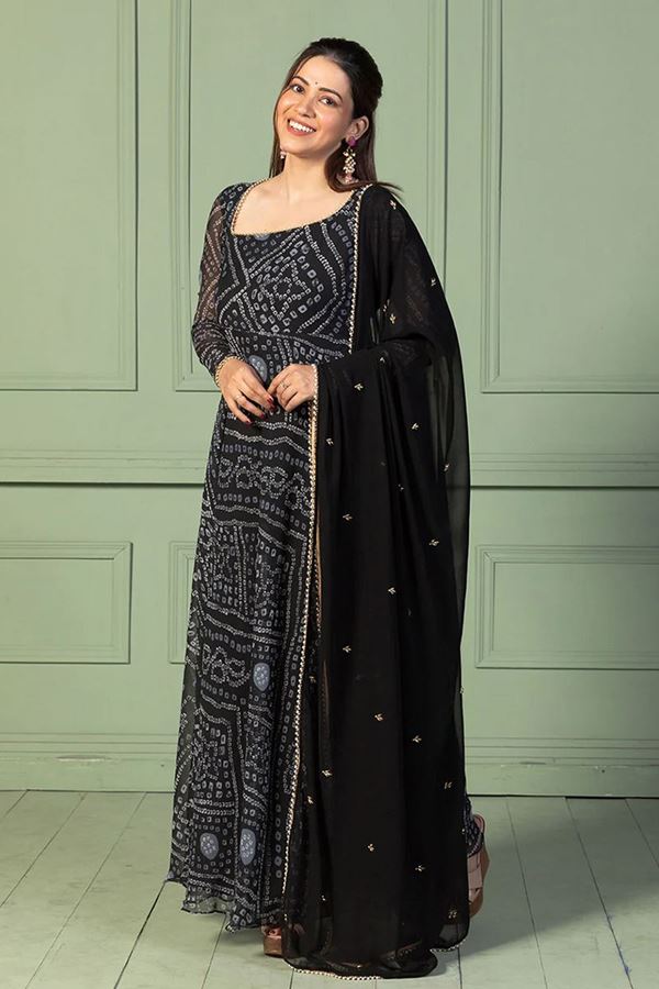 Picture of Exquisite Black Georgette Designer Anarkali Suit for Sangeet and Parties