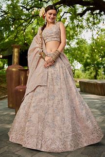 Picture of Pretty Golden Tissue Designer Indo-Western Lehenga Choli for Engagement, Sangeet, and Reception