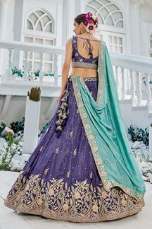 Picture of Lovely Purple Designer Indo-Western Lehenga Choli for Engagement, Wedding, and Reception