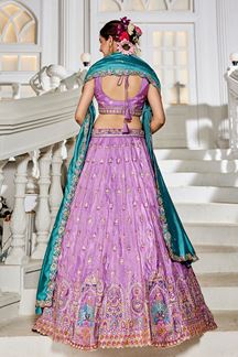 Picture of Divine Lavender Designer Indo-Western Lehenga Choli for Engagement, Wedding, and Reception