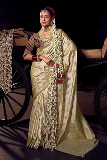 Picture of Royal Pure Viscose Tissue Designer Saree for Wedding, Reception, and Pre-Wedding Shoot