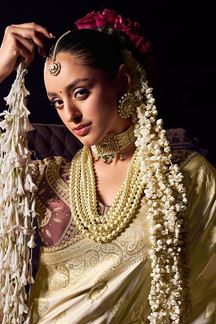 Picture of Royal Pure Viscose Tissue Designer Saree for Wedding, Reception, and Pre-Wedding Shoot