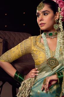 Picture of Dazzling Pure Viscose Tissue Designer Saree for Wedding, Reception, and Pre-Wedding Shoot