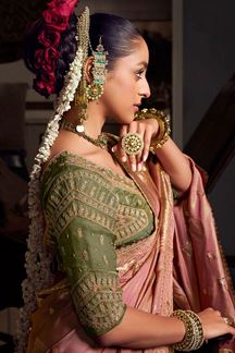 Picture of Mesmerizing Pure Viscose Tissue Designer Saree for Wedding, Reception, and Pre-Wedding Shoot