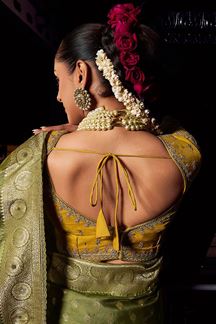 Picture of Flamboyant Pure Viscose Tissue Designer Saree for Wedding, Reception, and Mehendi
