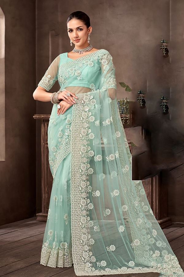 Picture of Royal Net Designer Saree for Engagement, Reception, and Parties