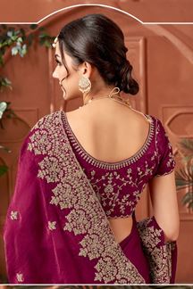 Picture of Dazzling Fendi Satin Designer Saree for Wedding, Reception, and Festivals