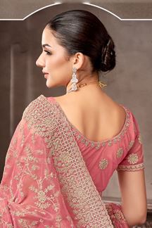 Picture of Striking Tissue Net Designer Saree for Engagement, Wedding, and Reception