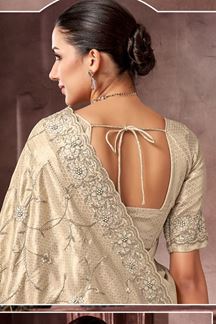Picture of Aesthetic Jacquard Silk Designer Saree for Engagement, Wedding, and Reception