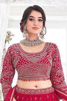 Picture of Exuberant Red Designer Bridal Lehenga Choli for Wedding and Reception